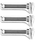 Pocket Size Mini Multitool Wrench With Bottle Opener, Adjustable Caliper, Nail Puller, and More, shown in a 3-piece set