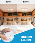 RV Interior LED Ceiling Lights 5 Pack With On Off Switch Double Dome Fixtures 12V Camper Trailer Boat Lighting Natural White