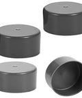 4 Pack Trailer Hub Grease Caps 1.98 Inch Rubber Wheel Bearing Dust Covers shown in different angles for boat utility RV trailers
