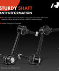 Two Pack Rear Sway Bar Links Stabilizer Kit Fits Ford Explorer 2011-2019 Flex Taurus Police Interceptor Sedan Utility Special Service Sedan Lincoln MKS MKT 2010-2019 Direct Fit Replacement, shown with sturdy shaft and anti-deformation features.