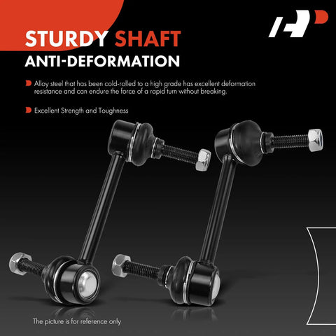 Two Pack Rear Sway Bar Links Stabilizer Kit Fits Ford Explorer 2011-2019 Flex Taurus Police Interceptor Sedan Utility Special Service Sedan Lincoln MKS MKT 2010-2019 Direct Fit Replacement, shown with sturdy shaft and anti-deformation features.