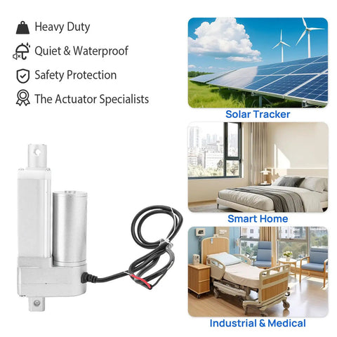 Heavy Duty Linear Actuator 1500N Alloy Steel Silent Motion Control For Camera Stands IP54 Waterproof with versatility shown