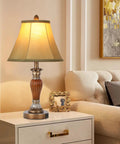 Two Pack Touch Bedside Lamps With USB A And USB C Ports, 3 Way Dimmable Nightstand Lights With Bulbs Included on table