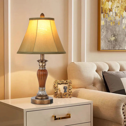 Two Pack Touch Bedside Lamps With USB A And USB C Ports, 3 Way Dimmable Nightstand Lights With Bulbs Included on table