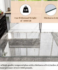 46 By 55 Inch Glass Chair Mat For Carpet And Hard Floors, Heavy Duty Tempered Glass With Round Corners And Polished Edge