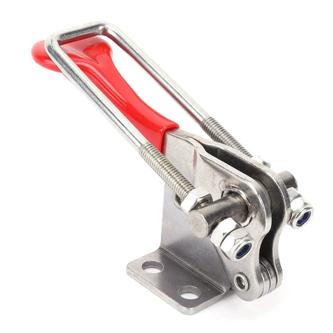 Heavy Duty Steel Toggle Clamp With Plastic Handle Rock And Holds Up To 705 Lbs Secure Your Big Projects Or Heavy Machinery On The Job Site Today, red handle