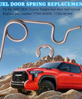 Premium Stainless Steel Fuel Door Spring Fits 2007-2020 Toyota Tundra, showing replacement spring and clip.