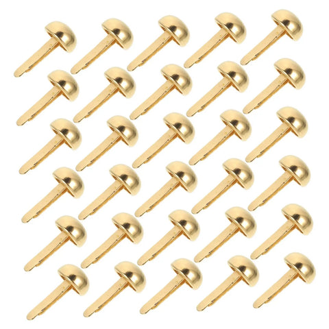 500-Piece DIY Craft Nails And Paper Fasteners Kit For Cards And Scrapbooking, Miniature Tacks, Pin Brads, Wedding Decor, Felt Fix, Decals, Arts And Crafts Supplies showing brass pins.