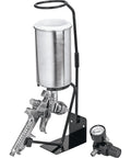 2.3 Mm HVLP Gravity Feed Spray Gun With Locking Regulator Gauge 1000 Ml Aluminum Cup Pro Grade Paint Sprayer for cars and DIY