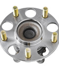 Pair Rear Wheel Bearing Hubs For 2013-2018 Acura ILX And 2013-2015 Honda Civic 2 Wheel Hub Bearings Assembly Replacement Bolt On Fit For Left And Right Ready To Roll, close-up of bearings with 5-bolt pattern