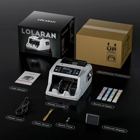 Money Counter Machine For Mixed Denominations With Dual Display And Counterfeit Detection Using UV IR MG And DD setup