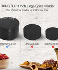 Big 3 Inch Zinc Alloy Spice Grinder With Diamond Sharp Teeth No Screen Design Magnetic Lid Seal Midnight Black Finish