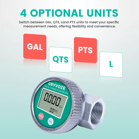1 Inch Fuel Flow Meter Kit Waterproof IP68 Digital Gauge With Aluminum Casing And Male Connectors For Water And Diesel Tough As Nails Meter Built To Handle Wet Environments. 4 unit options