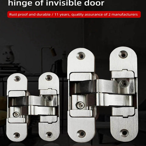 Stainless Steel Folding Door Invisible Hinge 180 Degree Casement Adjustable Hidden Cross Hinge for Household Connection Hardware