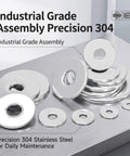 Stainless Steel Fender Flat Washers for Screws and Bolts, Heavy Duty Built Tough 5mm Inner, 15mm Outer, 1.2mm Thick, 304 Grade Metal