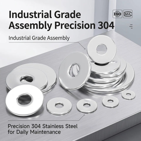 Stainless Steel Fender Flat Washers for Screws and Bolts, Heavy Duty Built Tough 5mm Inner, 15mm Outer, 1.2mm Thick, 304 Grade Metal