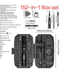 Magnetic Precision Screwdriver Kit With 25 In 1 And 152 In 1 Torx Bits For Laptop Repair Including T5 And T6 Heads, black case