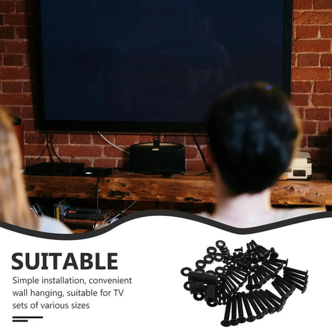 Heavy Duty Tv Mounting Hardware Kit with wall mount standoffs and screws for home installation shown on TV setup