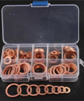 Pro Flat Copper Washers 120 Solid Seals M6 M20 Heat Proof Set Fits All Car Boat Sump Plugs Anti Leak Hardware Fixes Rides And Homes Stops All Leaks Daily Projects Like A Boss With Strong Quality Built Tough For Your Ride, copper washer kit in organizer