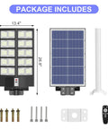 Solar Outdoor Security Light Kit With Remote Control Mega Bright 20 Heads 15000LM 800 LEDs package contents