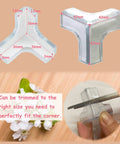 Ultra Clear Silicone Corner Protectors For Baby Proofing T Shaped Furniture Edge Guards size 42mm with trimming option for safety