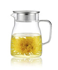 One Touch Glass Teapot 27 Oz 800 Ml Glass Tea Kettle With Stainless Steel Filter Lid Stovetop Safe Loose Leaf Tea Maker With Anti Drip Spout Durable Borosilicate Glass