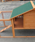 Deluxe Large Wood Chicken Coop With Nesting Box And Run For 3 To 5 Chickens Durable Fir Construction Easy Clean Tray