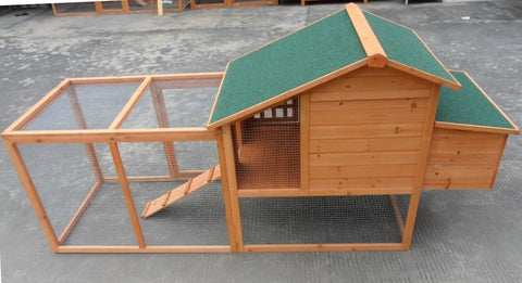 Deluxe Large Wood Chicken Coop With Nesting Box And Run For 3 To 5 Chickens Durable Fir Construction Easy Clean Tray