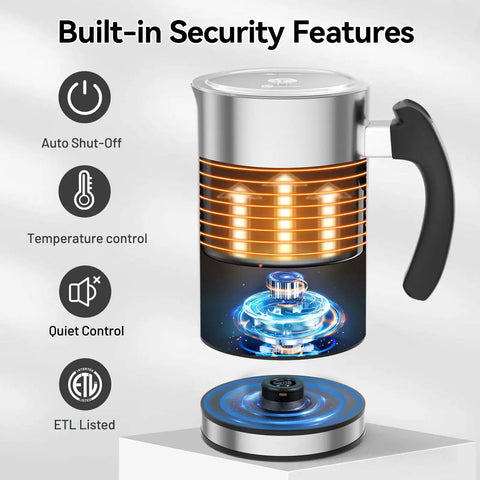 Electric Milk Frother For Home Coffee Barista-Quality Foam In Seconds Hot Or Cold Stainless Steel Warmer With Strix Controls