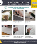 Instructions for applying Texture Twelve Window Privacy Film With Dimensional Textured Glass Look Static Cling Non Adhesive Privacy Film For Homes And Offices Blocks View Without Darkening UV Protection Made In USA 36 By 72 Inch