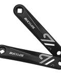 Beefy Aluminum Mountain Bike Crank Arm Set With Square And Diamond Hollow Interface, black 170mm pair, top view