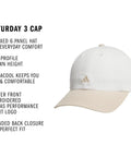 Womens Saturday Hat With Relaxed Fit Strapback Baseball Cap Featuring Climacool Breathable Fabric in Off White and Beige