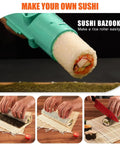 All In One Sushi Making Kit For Beginners With Sushi Roller Bazooka And Bamboo Rolling Mat demonstration