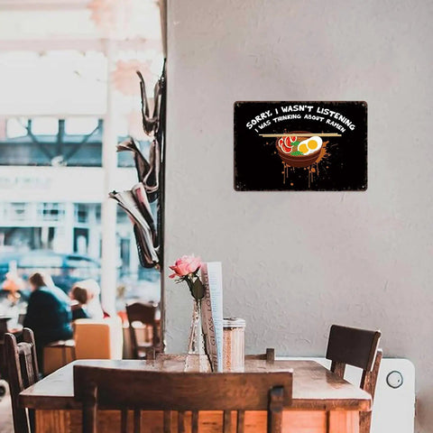 Ramen Lover Tin Sign Vintage Metal Wall Art For Home Room Garage Or Office Decor 8x12 Inch Rustic Aluminum Sign on cafe wall