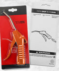 Heavy Duty 2 Pack Air Blow Gun Set With Ergonomic Pistol Grip And Solid Iron Barrel Reliable Compressor Nozzle For Daily Grind Cleanups Dust Blasting And Mechanic Detailing In Bright Orange on packaging.