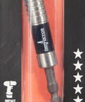 Impaktor Bit Holder With Retaining Ring And Magnetic Grip For Quarter Inch Hex Drive 75 mm Length Stainless Steel in packaging.