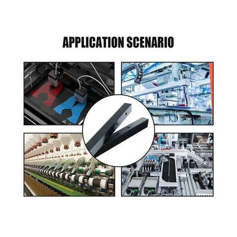 Application scenarios with Helical Gear Rack 1.5M With Straight Teeth For CNC Transmission shown in manufacturing setup