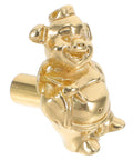 Vintage Brass Pig Shaped Drawer Pulls Chinese Style Decorative Cabinet Handles For Small Drawers Dressers Wardrobes And Storage Boxes Retro Hardware With Easy Maintain Shine, showing pig silhouette in gold finish