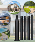 16 Foot Tall Solar Street Light Pole With Adjustable Modular Sections, Heavy Duty Metal Lamp Post for Outdoor Lighting