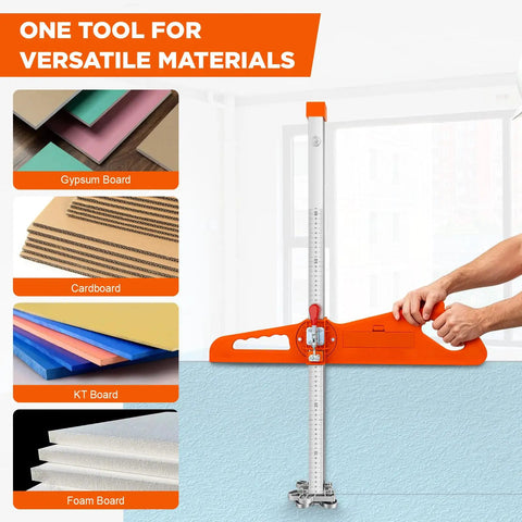 Foldable Drywall Cutter With 23 Bearing System And Dual Handle Positioning For Precise Sheetrock Cuts On Quarter To Half Inch Boards Includes Pro Grade Snap Off Blade Blade Storage Slot And Carry Bag, cutting gypsum board