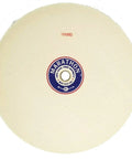Top Shelf Heavy Duty Carbonized Wool Buffing Wheel Eight Inch Diameter One Inch Thick Five Eighths Inch Arbor Mount viewed from the front.