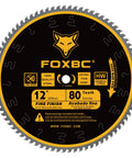 12 Inch Miter Saw Blade 80 Tooth Fine Finish Crosscutting Wood Blade Pro Grade With 1 Inch Arbor For Ultra Smooth Clean Cuts ATB Teeth Laser Cut Kerf 0.118 Inch Low Vibration Performance