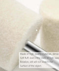 Close-up of a soft felt polishing wheel from the Pro Grade Drill Buffing Wheel Kit with 19 Piece Polishing Set for metal detailing.