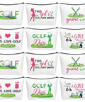 30 Pack Golf Gift Bags And Cosmetic Pouches For Women, Inspirational Golf Themed Zipper Pouches, 6 Styles, Grass And Club Motifs