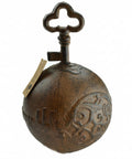 Heavy Duty Cast Iron Door Stop With Ball And Key Design, 4 lb weighted holder in elegant brown, ideal for home, office, or patio use.