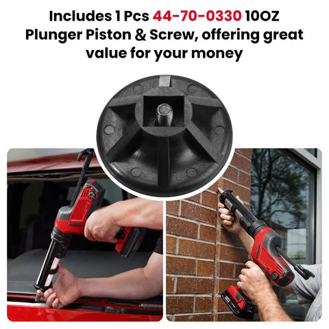 Heavy Duty Replacement Plunger Piston And Screw Kit For 10 Oz Caulking Gun with a focus on the durable black shell during use.