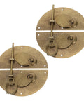 Two-pack of Old School Vintage Round Zinc Alloy Latch Locks for Wooden Boxes and Furniture shown with oval clasp design.