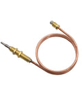 Coiled copper thermocouple sensor for propane BBQ grill, M8x1 thread, 24-inch length with brass fittings