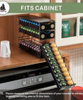4 Tier Nespresso Pod Drawer Organizer For Vertuo Capsules Holds Up To 80 Pods on kitchen countertop, drawer open