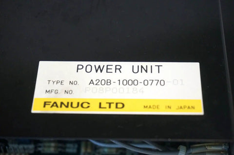 Beefy A20B 1000 07708 Power Supply Unit For CNC Controls, Ready To Drop In, Complete Assembly, Used Good Condition, Industrial Grade Power Module With Solid Performance And Easy Plug In Setup, FANUC label